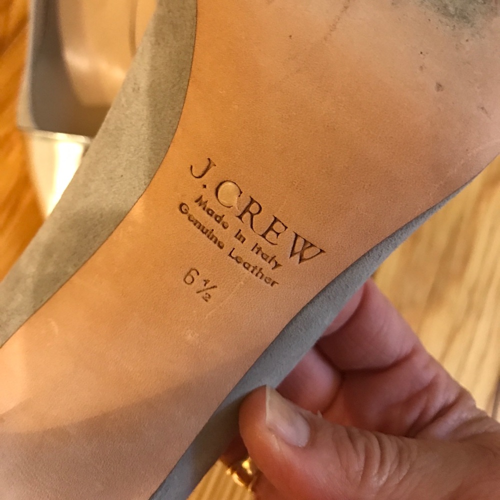 J Crew silver cap toe heels in grey - Picture 3 of 4